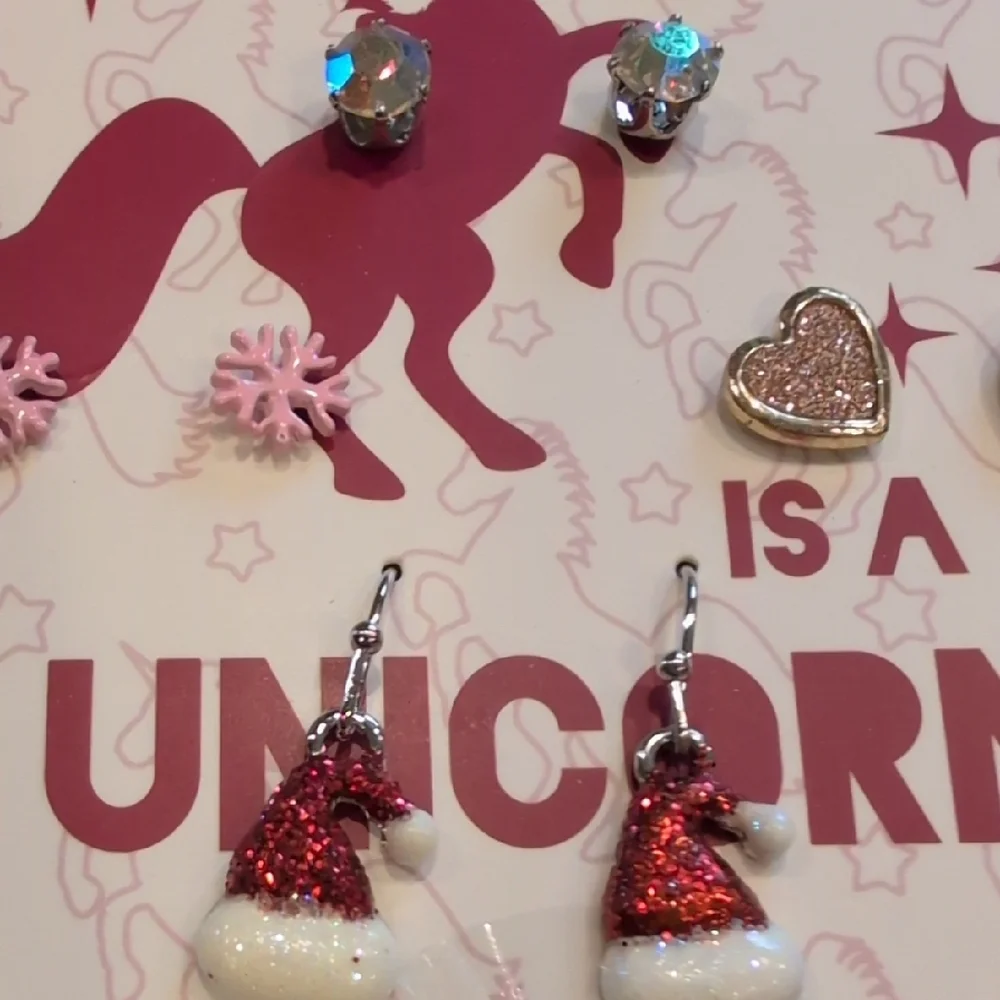 Festive Christmas Unicorn Earring Set